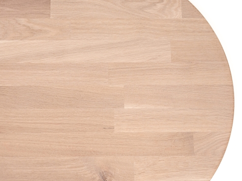 Round Tabletop Worktop Oak Select Natur, finger jointed lamellas, 26 mm, white oiled